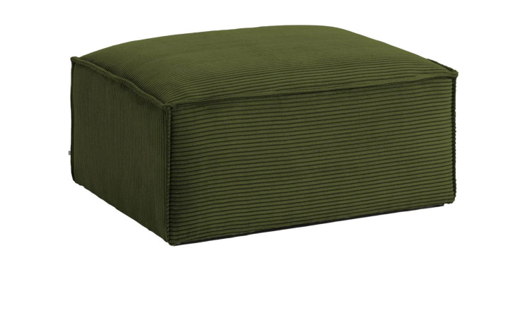 Hocker Blok von Kave Home aus Cord in Grün
