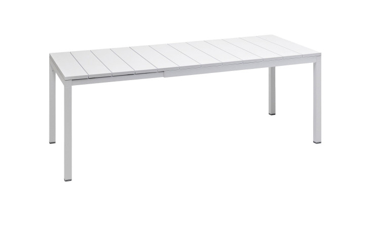 Gartentisch Rio 140 in Bianco weiß mit Matt-Effekt, ausziehbar
