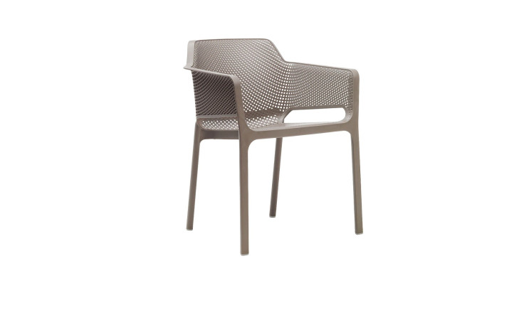 Stuhl Net in Tortora (Taubengrau) aus Fiberglass-Polypropylen