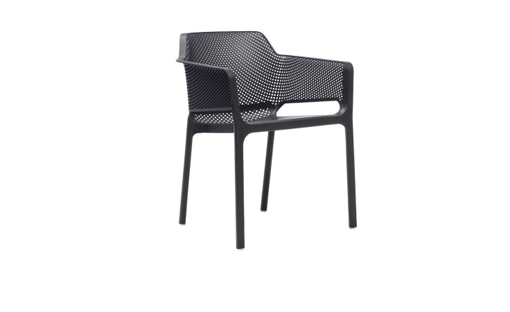 Stuhl Net in Anthrazit aus Fiberglass-Polypropylen