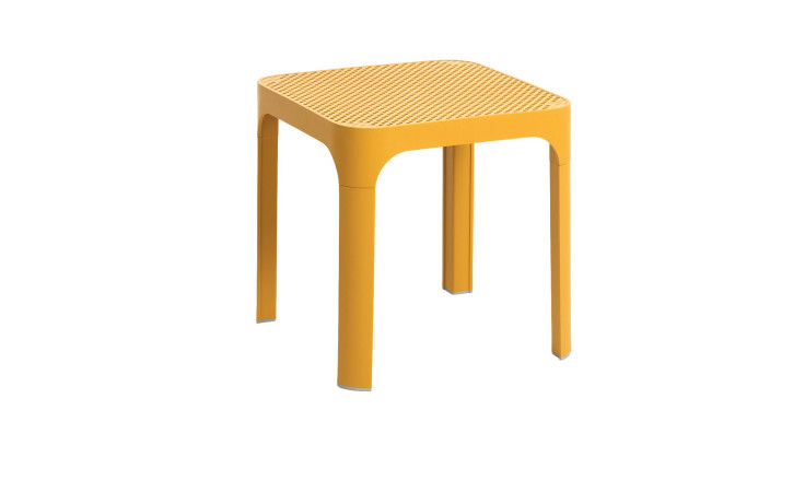 Beistelltisch Net Table 40 in Senape (Gelb), stapelbar, 40 x 40 cm