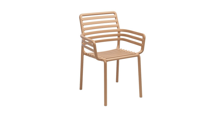 Gartenstuhl Doga in Cappuccino Matt-Effekt, aus Fiberglass-Polypropylen