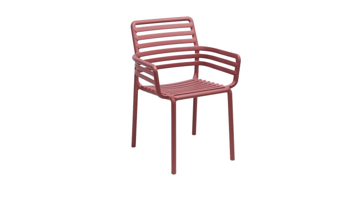 Gartenstuhl Doga in Marsala (Rot) Matt-Effekt, aus Fiberglass-Polypropylen