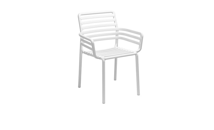 Gartenstuhl Doga in Bianco Weiß Matt-Effekt, aus Fiberglass-Polypropylen