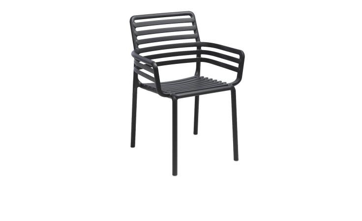 Gartenstuhl Doga in Anthrazit Matt-Effekt, aus Fiberglass-Polypropylen