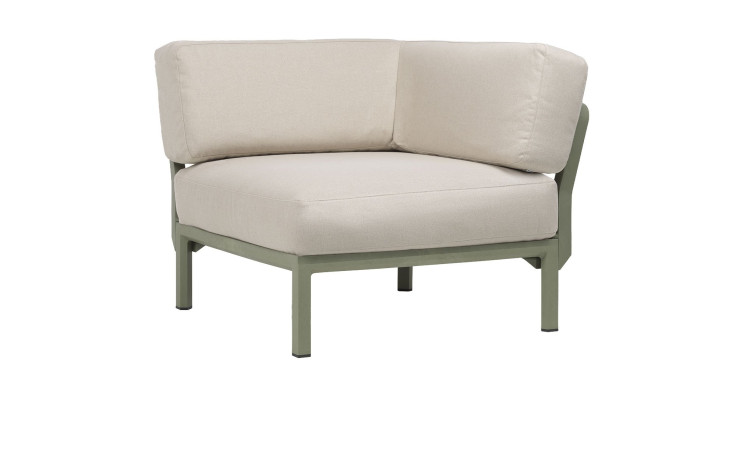 Eck-Element Maximo in Perla/Cactus (Beige/Grün), Gestell mit Matt-Effekt