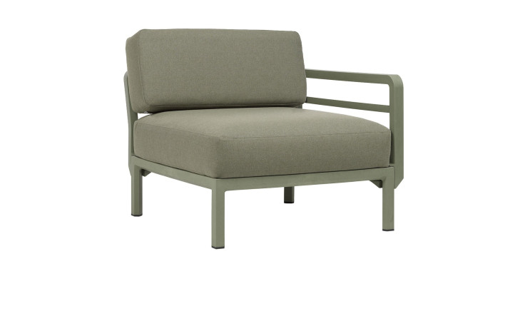 End-Element mit Lehne Maximo in Timo/Cactus (Grün/Grün), Gestell mit Matt-Effekt