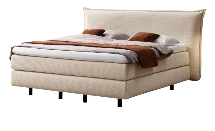 Basis-Boxspringbett MONDO Barell - Jerez in einem Bezug in Beige