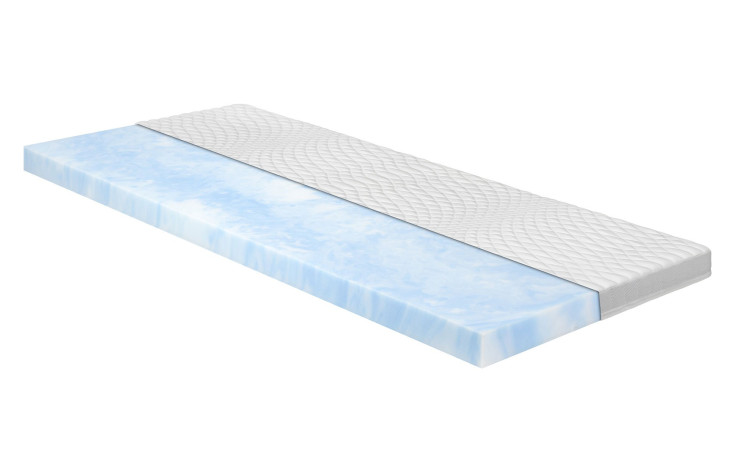 Gelschaumtopper MONDO Barell 120 x 200 cm in einem weißen Doppeltuchbezug