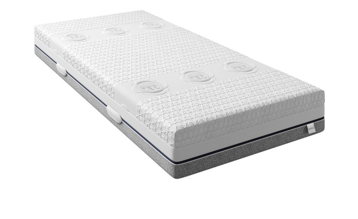 Tonnentaschenfederkern Gel-Active Matratze MONDO Ligula 90 x 200 cm H4 in einem weißen Bezug oben und grauen unten