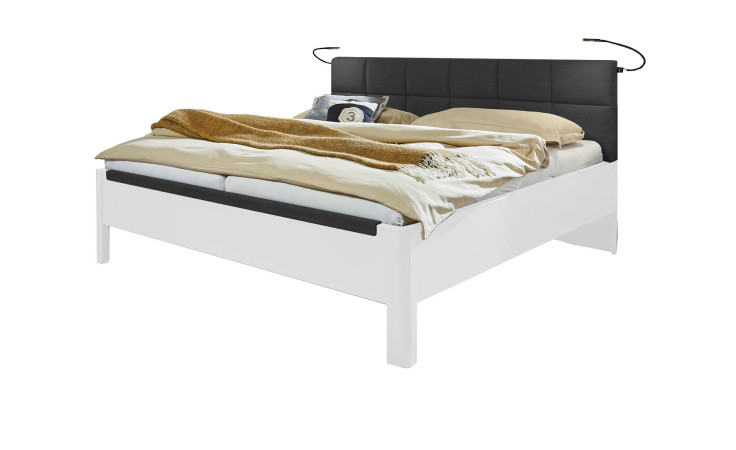 Komfort-Bettanlage MONDO Amado, in der Farbausführung Weiß / Anthrazit