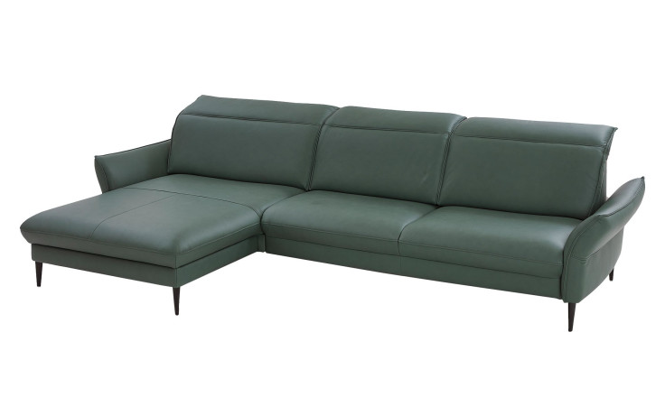 Basis-Ecksofa MONDO Mirum in einerm Echtlederbezug in Opal