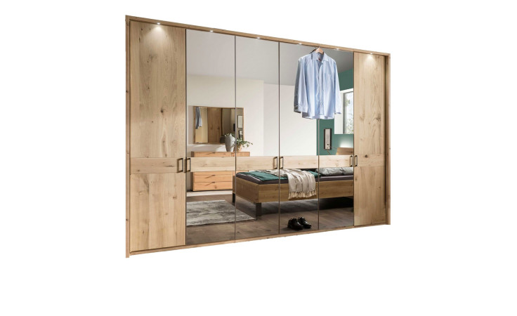 Komfort-Drehtürenschrank MONDO NATUR Arezzo Farbe Bianco Eiche