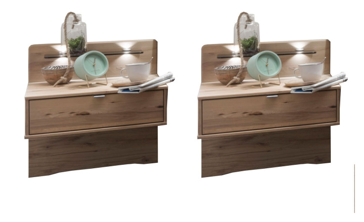 Komfort-Nachtkonsolenpaar MONDO NATUR Arezzo Farbe Astkernbuche