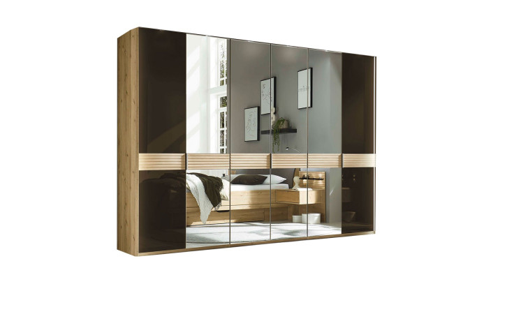 Basis-Drehtürenschrank MONDO Wega Plus in der Farbausführung Spiegel / Mocca