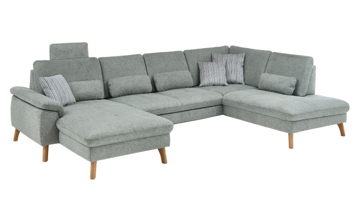 Komfort-Wohnlandschaft MONDO NATUR Livento in einem Bezugsstoff in Zinc.