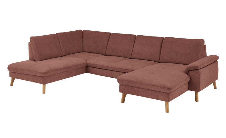 Basis-Wohnlandschaft MONDO NATUR Livento in einem Bezugsstoff in Barolo. Schrägeansicht