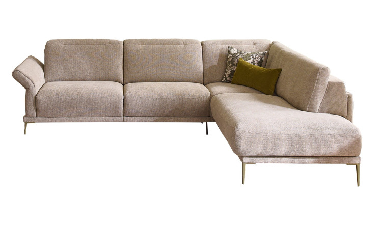 Basis-Ecksofa MONDO Lillia in einem Bezugsstoff in beige, Ausrichtung rechts