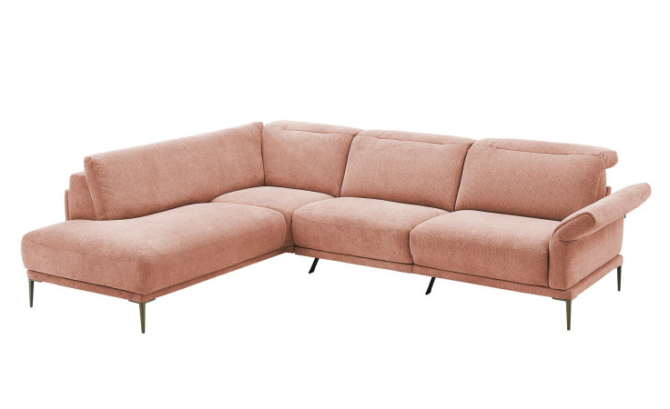 Komfort-Ecksofa MONDO Ensemble Lillia, in der Farbausführung Rose, Schrägansicht