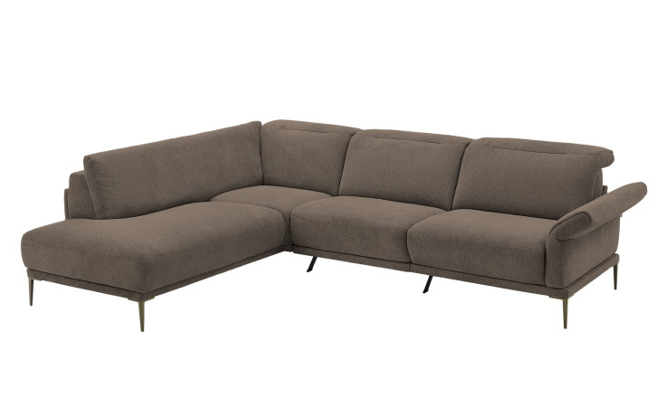 Komfort-Ecksofa MONDO Ensemble Lillia, in der Farbausführung Taupe, Schrägansicht