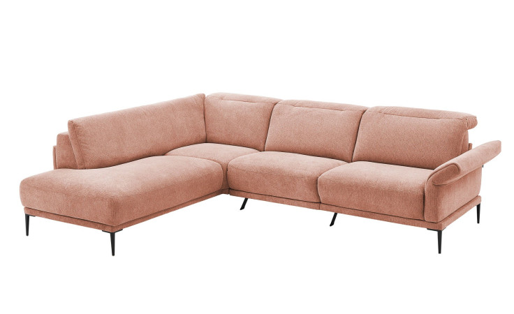 Basis-Ecksofa MONDO Ensemble Lillia, in der Farbausführung Rose, Schrägansicht