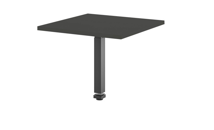 Ecktischplatte vito Vary in Anthrazit mit matt schwarzem Fuß