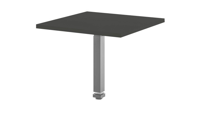 Ecktischplatte vito Vary in Anthrazit mit silberfarbenem Fuß