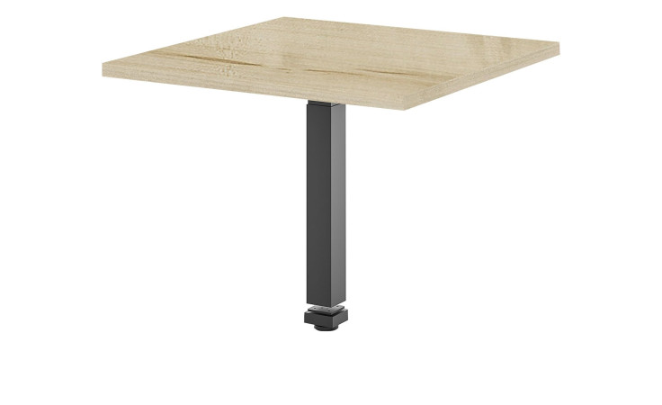 Ecktischplatte vito Vary im Dekor Birke und Gestell in Schwarz matt