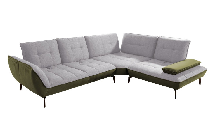 Basis-Ecksofa vito Ticona, in der Farbe Silver/ Olive