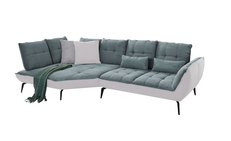 Komfort-Ecksofa vito Ticona, in der Farbausführung Blau-Grau / Silver