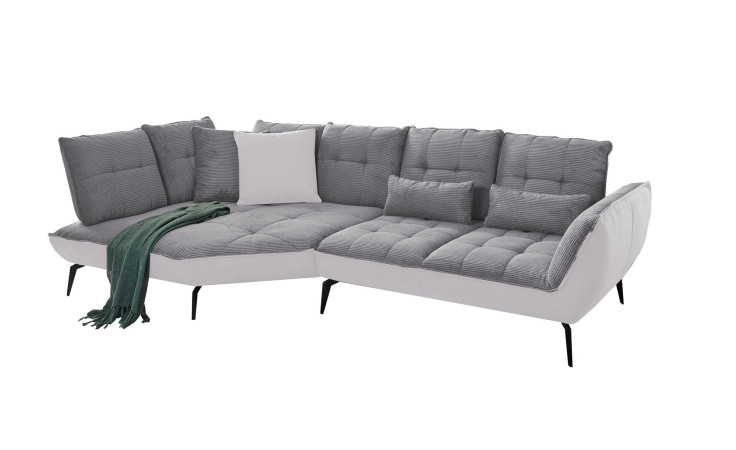 Komfort-Ecksofa vito Ticona, in der Farbausführung Silver