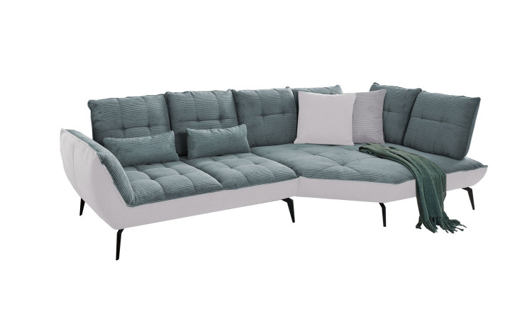 Komfort-Ecksofa vito Ticona, in der Farbausführung Blau-Grau / Silver