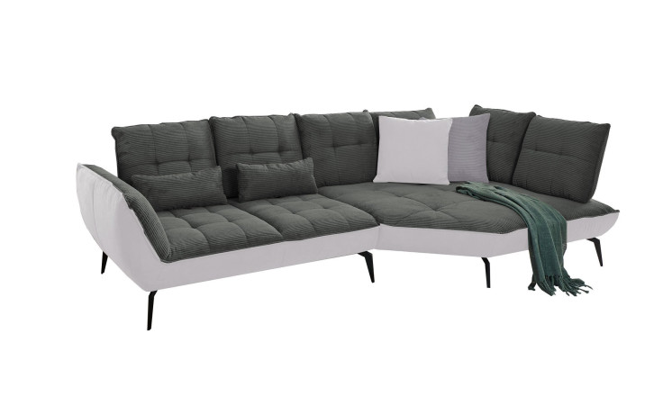 Komfort-Ecksofa vito Ticona, in der Farbausführung Grau / Silver