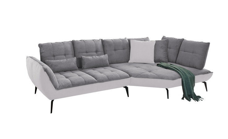 Komfort-Ecksofa vito Ticona, in der Farbausführung Silver