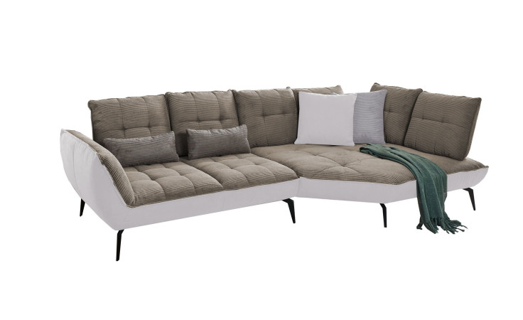Komfort-Ecksofa vito Ticona, in der Farbausführung Taupe / Silver