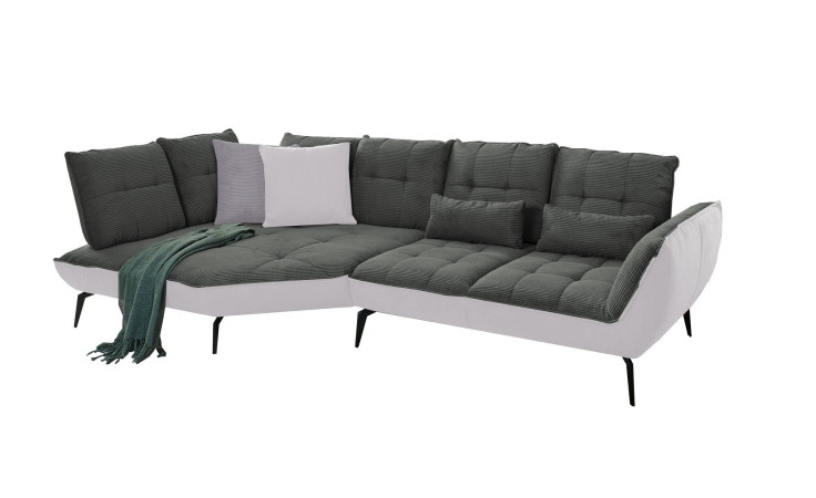Komfort-Ecksofa vito Ticona, in der Farbausführung Grau / Silver