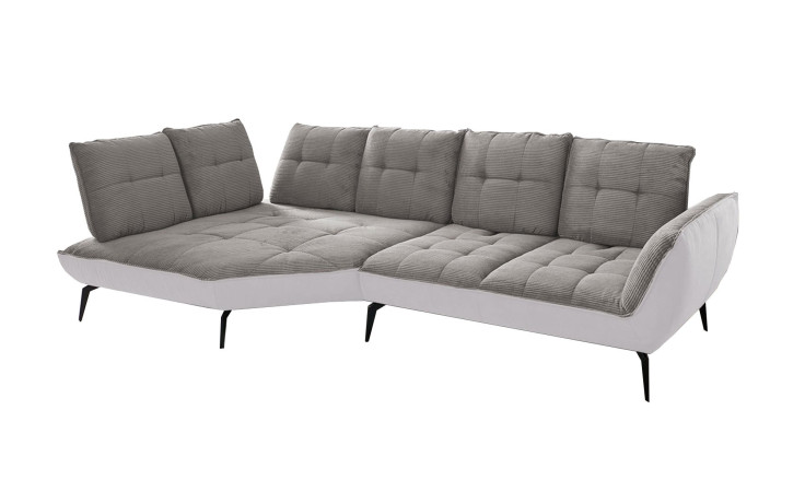 Basis-Ecksofa vito Ticona, in der Farbausführung Hellgrau / Silber