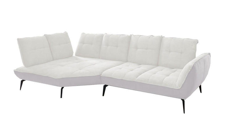Basis-Ecksofa vito Ticona, in der Farbausführung Weiß / Silber