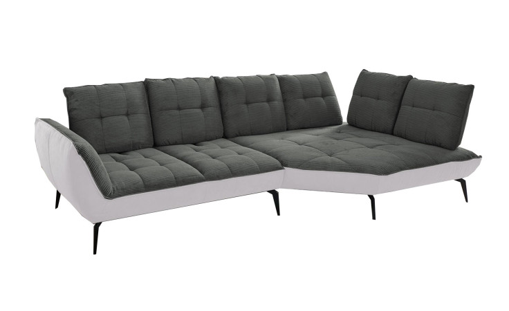Basis-Ecksofa vito Ticona, in der Farbausführung Grau / Silber