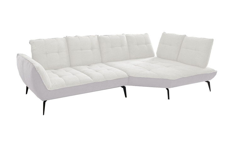Basis-Ecksofa vito Ticona, in der Farbausführung Weiß / Silber