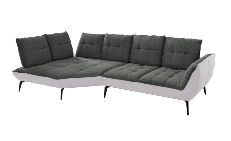 Basis-Ecksofa vito Ticona, in der Farbausführung Grau / Silber