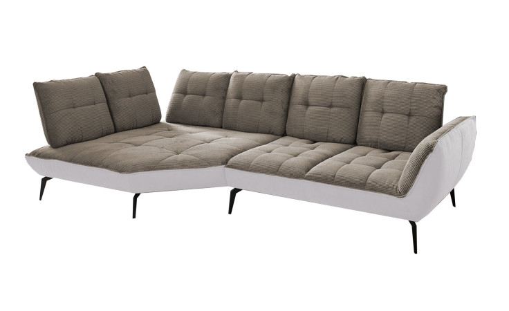Basis-Ecksofa vito Ticona, in der Farbausführung Taupe / Silber