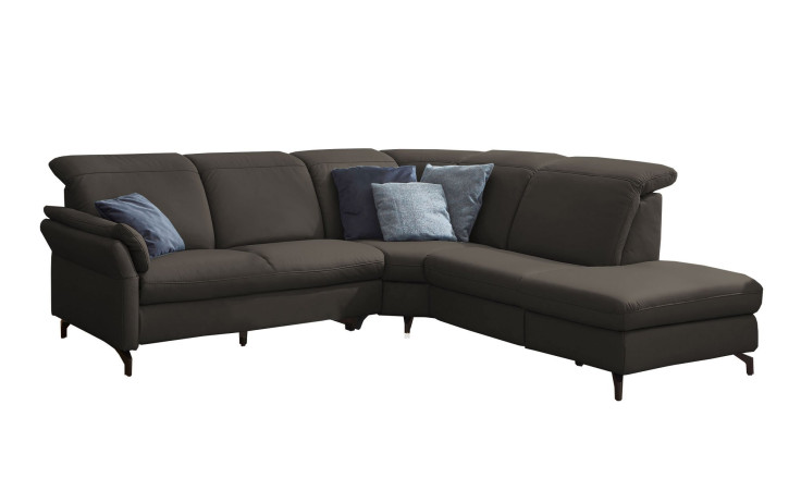 Komfort-Ecksofa vito Sardena, in der Farbausführung Elephant, mit Kissen