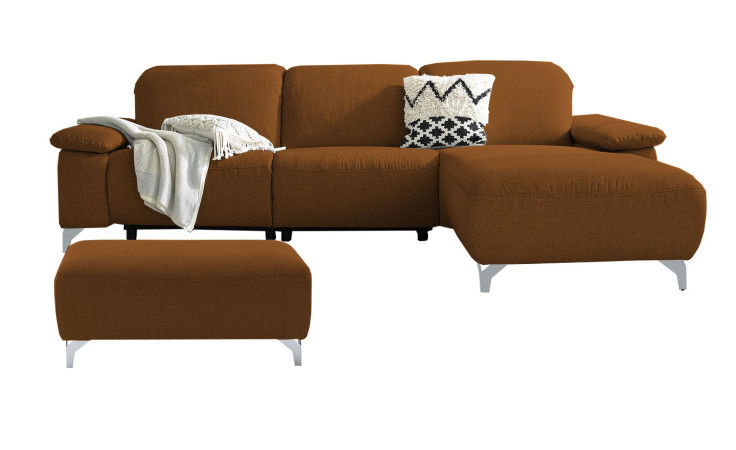 Komfort - Ecksofa Musterring MR 370, in der Farbausführung brandy mit einem Hocker