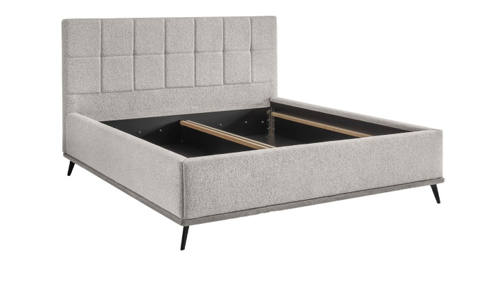 Basis-Polsterbett set one Stamford in Hellgrau mit einer Absetzung im Rahmen in Mittelgrau