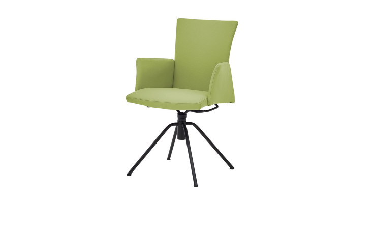 Speisezimmer-Armlehnen-Stuhl Musterring Helmond, in der Farbausführung Lime, Schrägansicht