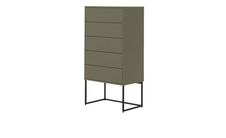 Schubkastenkommode MR Kara-Frame IN Olivgrau matt aus Holzwerkstoff mit schwarzem Gestell