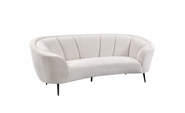 Sofa 3-sitzig Bologna in der Farbe creme, Schrägansicht