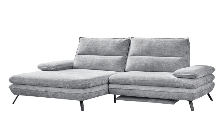 Ecksofa Goslar, in der Farbausführung Hellgrau, Schrägansicht