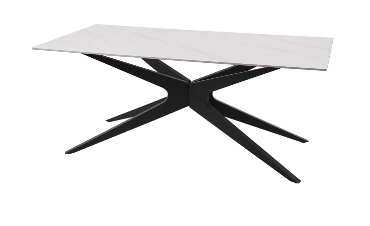 Esstisch Sophie mit Tischplatte in Marmoroptik weiß